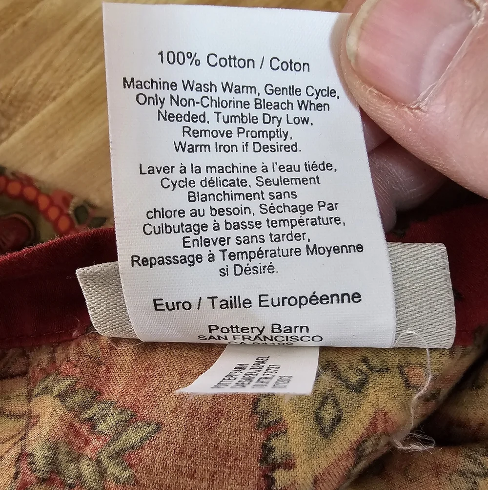 2 Pottery Barn Pillow Covers Cotton Euro Shams Caroline Paisley Paprika 29 X 29